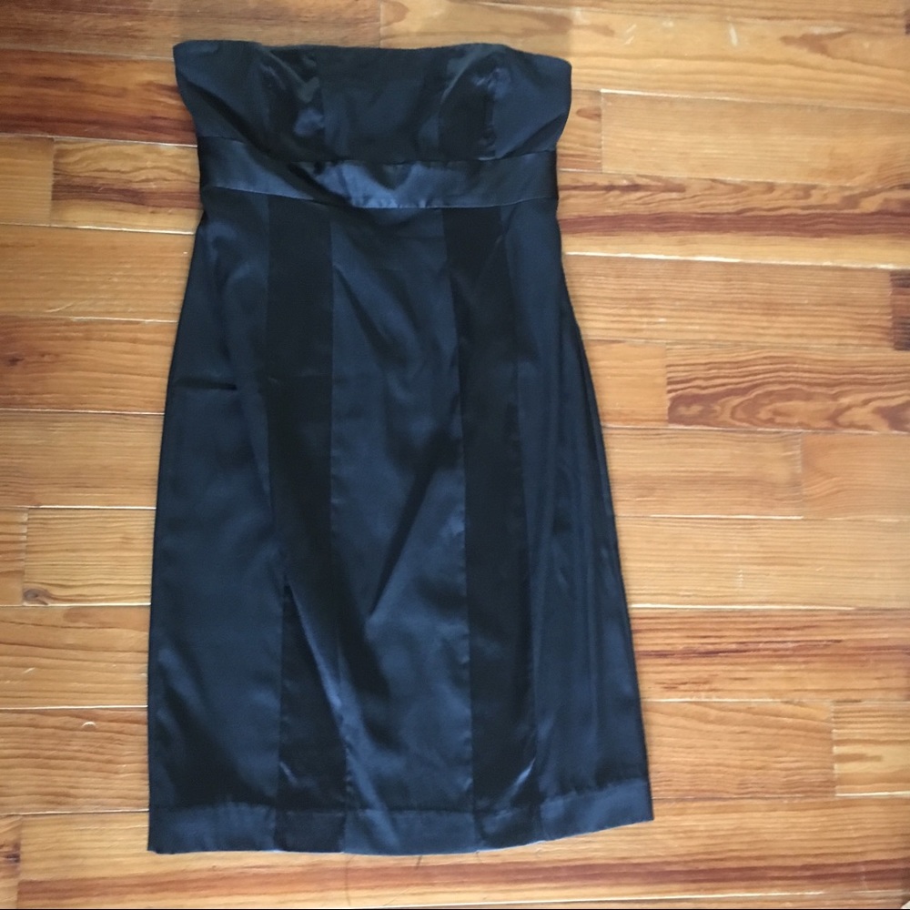 Express Silk Black Strapless Dress